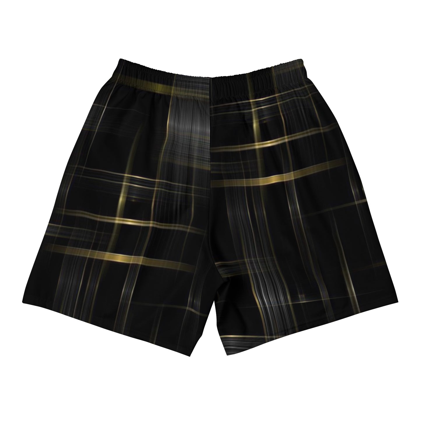 Black and Gold Plaid Athletic Shorts