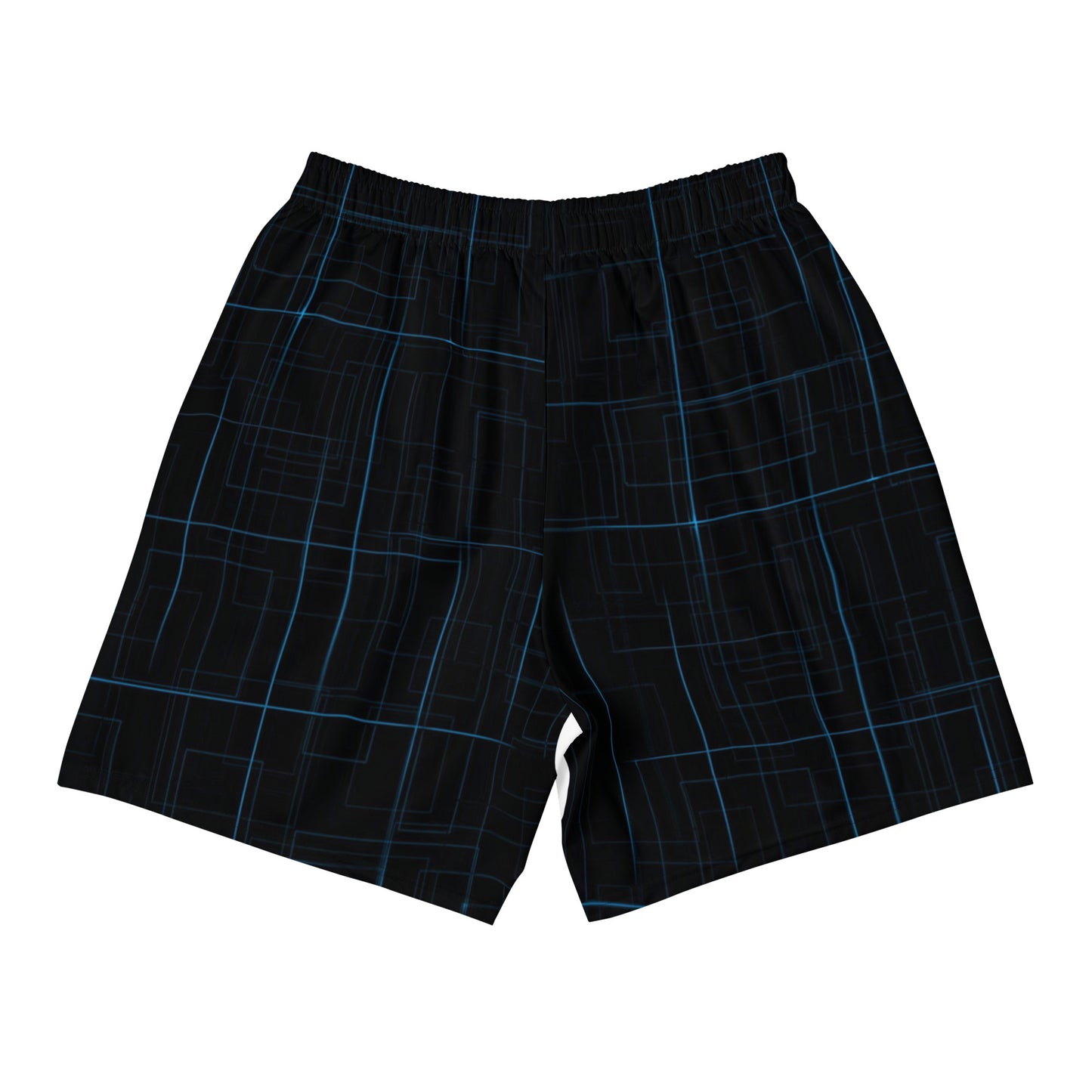 Black and Blue Plaid Athletic Shorts