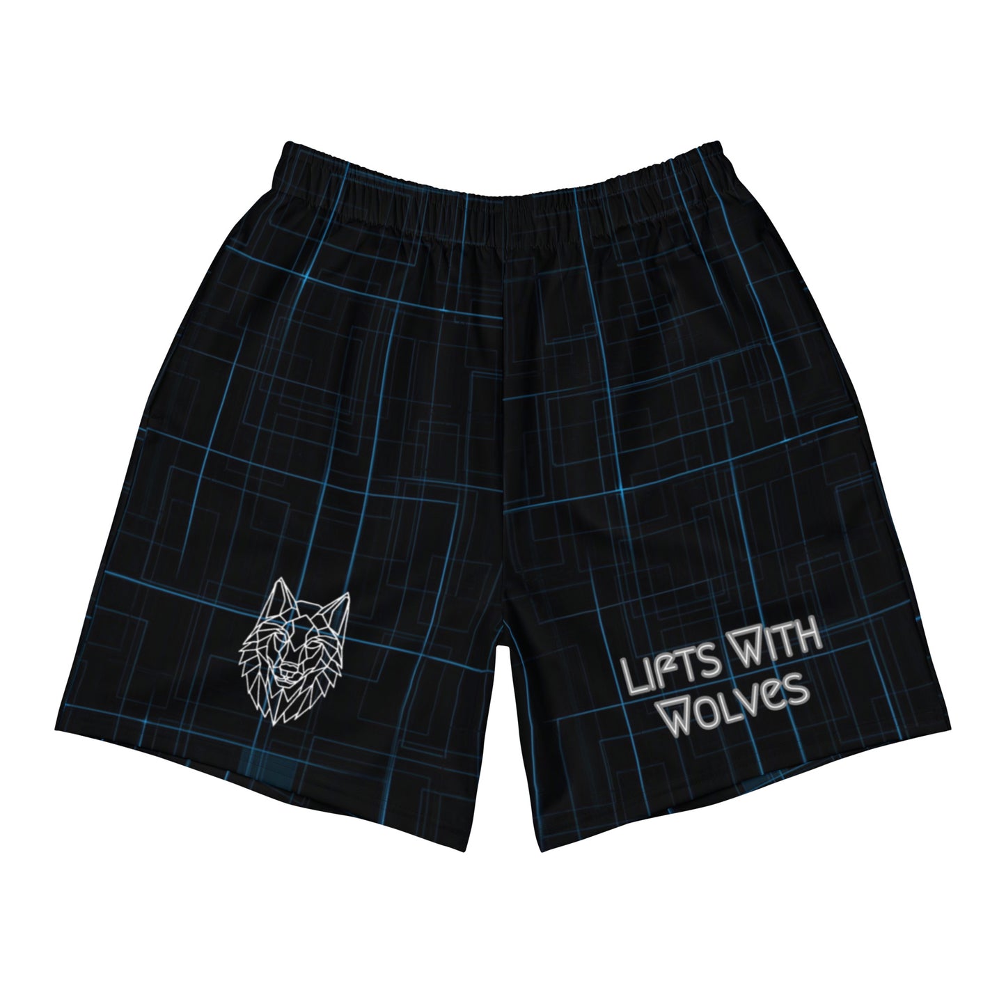 Black and Blue Plaid Athletic Shorts